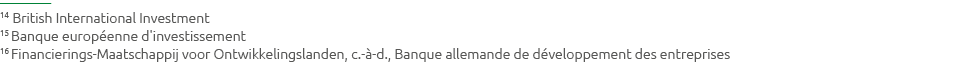 14 British International Investment 15 Banque europ enne d'investissement 16 Financierings-Maatschappij voor Ontwikke...