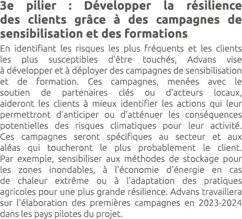 3e pilier : D velopper la r silience des clients gr ce  des campagnes de sensibilisation et des formations En identi...