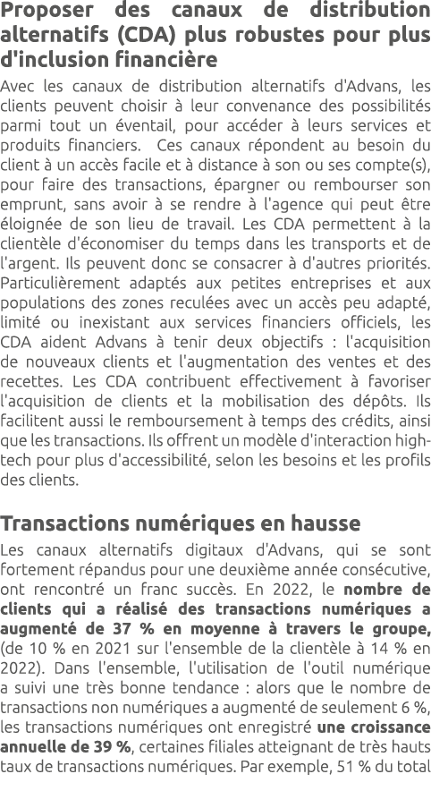 Proposer des canaux de distribution alternatifs (CDA) plus robustes pour plus d'inclusion financi re Avec les canaux ...