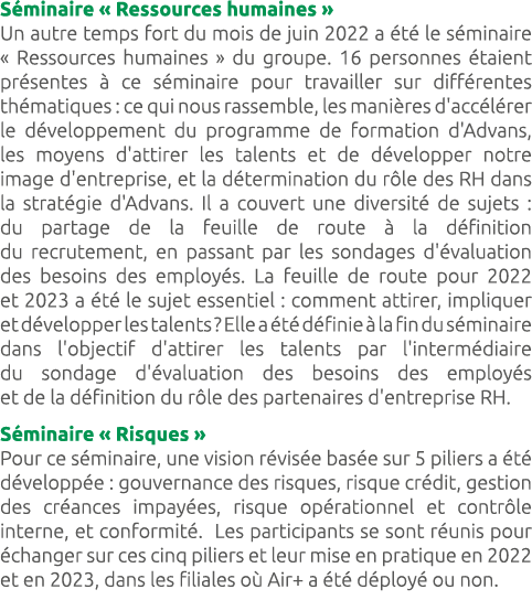 S minaire « Ressources humaines » Un autre temps fort du mois de juin 2022 a t  le s minaire « Ressources humaines »...