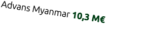 Advans Myanmar 10,3 M€