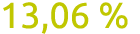 13,06 %