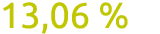 13,06 %