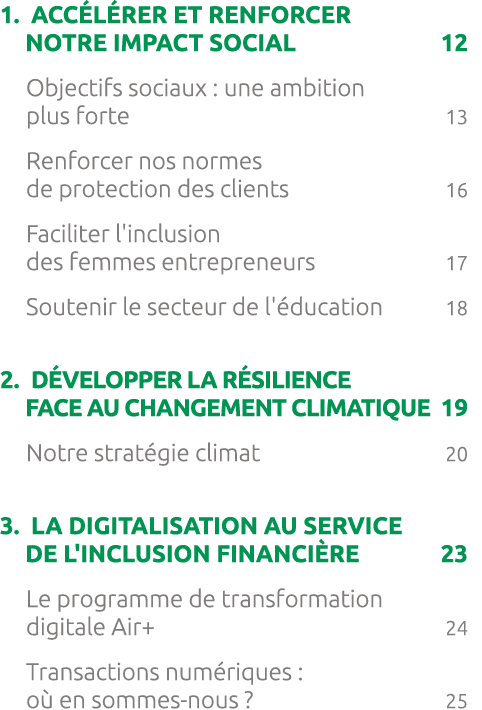 1.  Acc l rer et renforcer notre impact social 12 Objectifs sociaux : une ambition plus forte 13 Renforcer nos norme...
