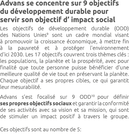 Advans se concentre sur 9 objectifs du d veloppement durable pour servir son objectif d’ impact social Les objectifs ...